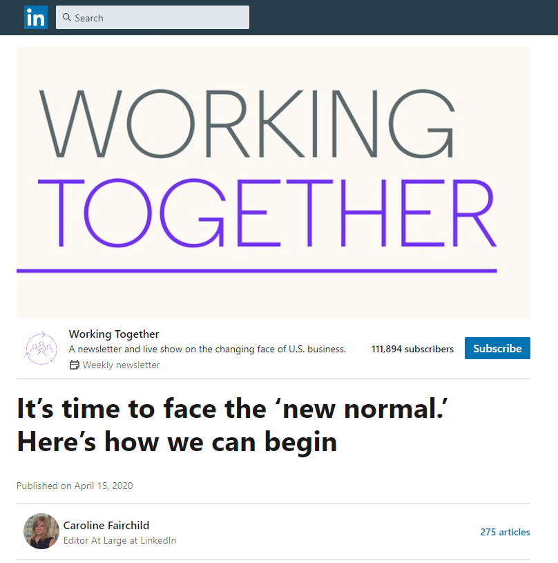 LinkedIn Working Together 4-15-20