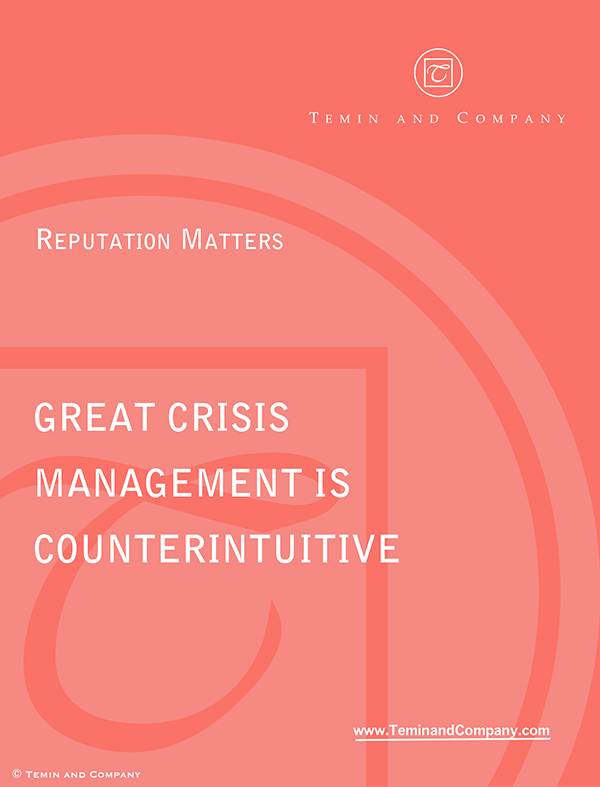 Great Crisis Management Is Counterintuitive